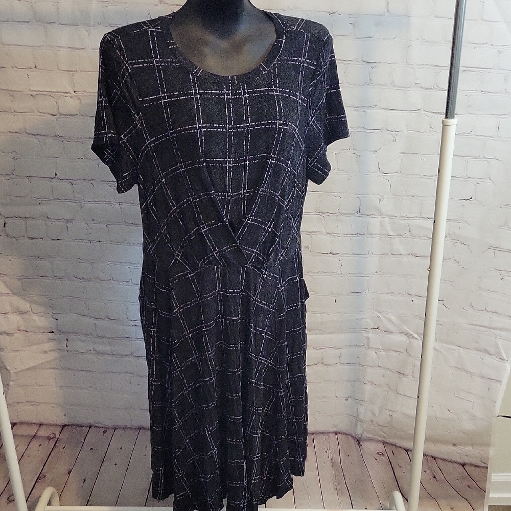 Torrid Black and White Checkered Midi Dress
